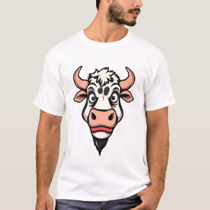 Cartoon Cow Print Design T-Shirt