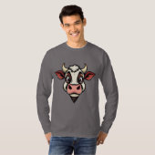 Cartoon Cow Print Design T-Shirt (Vorne ganz)
