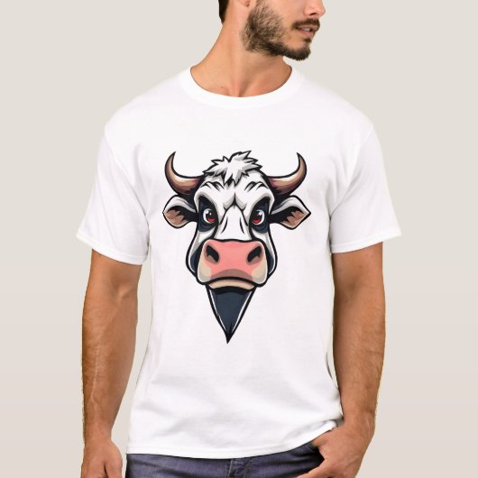 Cartoon Cow Print Design T-Shirt (Vorderseite)