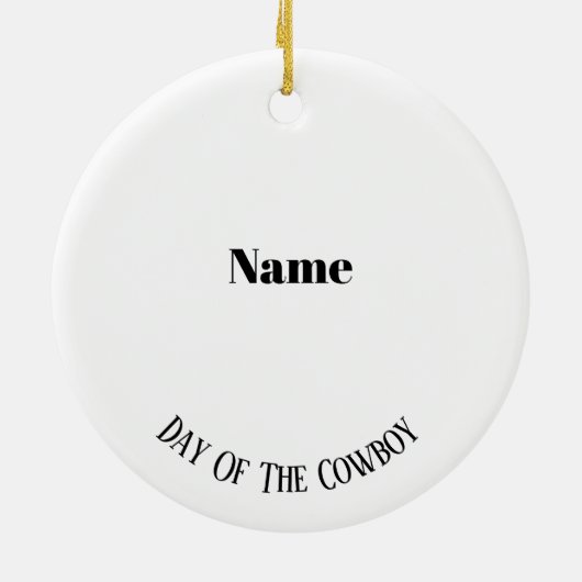 Cartoon Cowboy mit Rosenverzierung Keramik Ornament (Hinten)