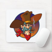 Cartoon-Cowboy Mousepad (Mit Mouse)