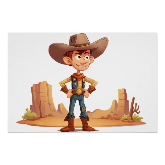 Cartoon Cowboy Poster (Vorderseite)