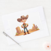 Cartoon Cowboy Rechteckiger Aufkleber (Umschlag)