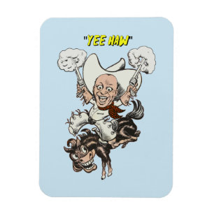 Cartoon Cowboy Schießen Pistolen Reiten Kunst Magnet