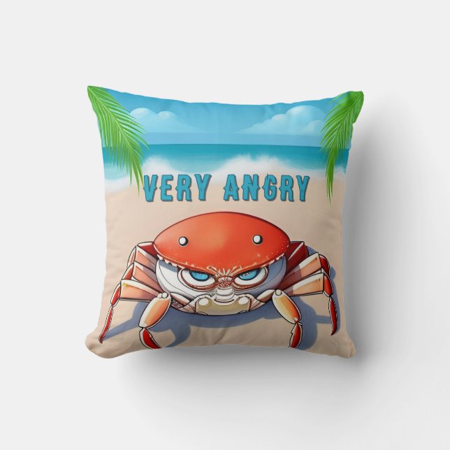 Cartoon Crab am Tropical Beach Kissen (Vorderseite)