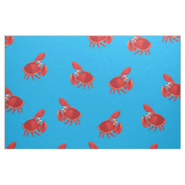 Cartoon Crab Fish Print Pattern Stoff