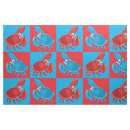 Cartoon Crab Fish Print Pattern Stoff