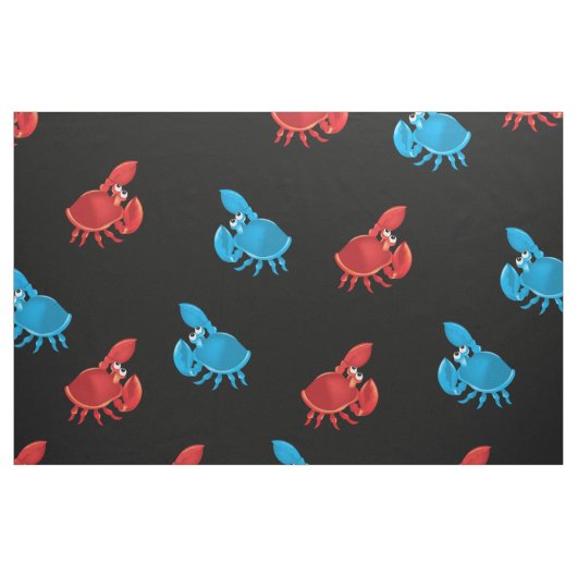 Cartoon Crab Fish Print Pattern Stoff (Fat Quarter (45,7 x 55,9 cm))
