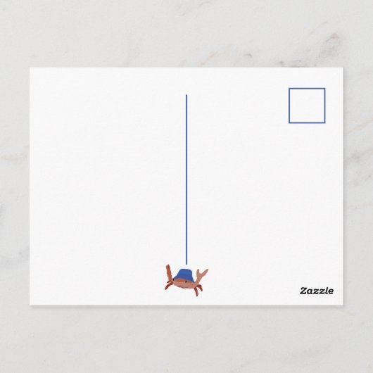 Cartoon Crab Individualisiert Strand Postkarte (Rückseite)