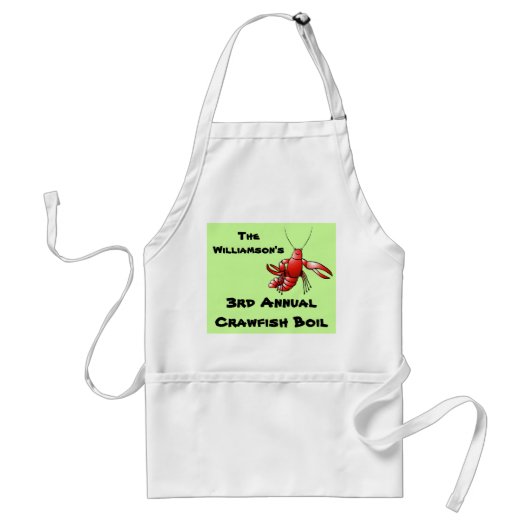 Cartoon Crawfish Boil Custom Name Annual Party Schürze (Vorne)