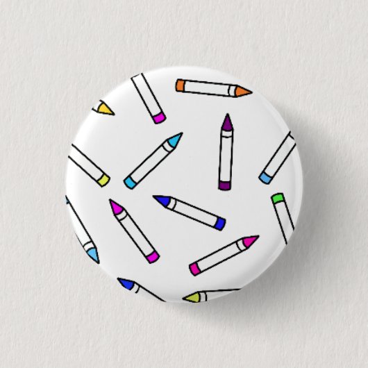 Cartoon Crayon Muster dekorativ Button (Vorderseite)
