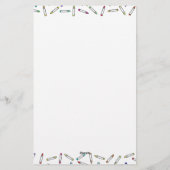 Cartoon Crayon Muster Dekorrahmen Briefpapier (Rückseite)