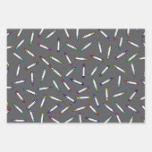 Cartoon Crayon Muster Light Gray Geschenkpapier Set (Vorderseite 2)