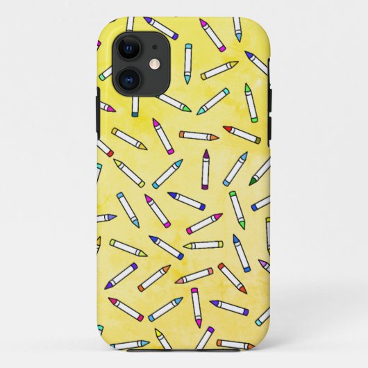 Cartoon Crayon Pattern Case-Mate iPhone Hülle (Rückseite)