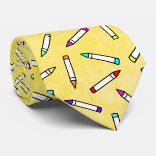 Cartoon Crayon Pattern Decorative Krawatte