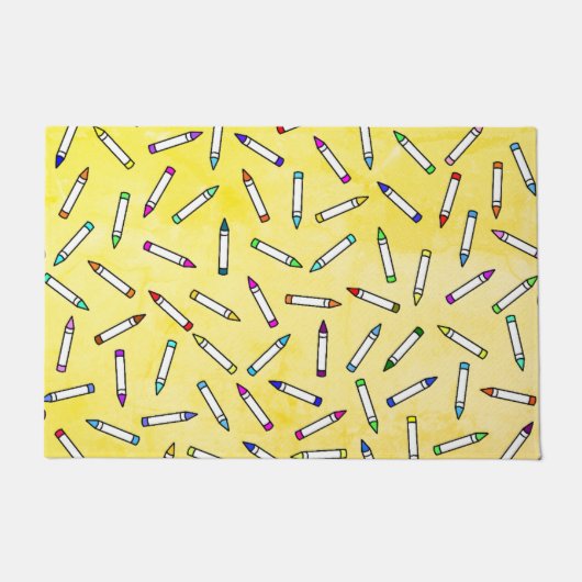 Cartoon Crayon Pattern Fußmatte (Vorderseite)