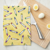 Cartoon Crayon Pattern Geschirrtuch (Viertel Falte)