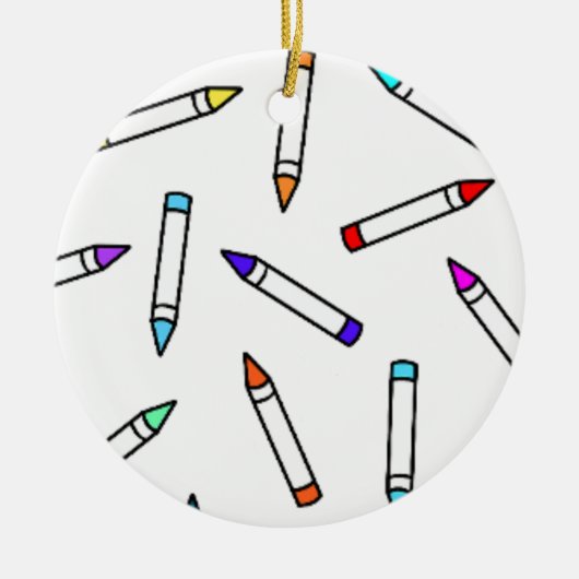 Cartoon Crayon Pattern Keramik Ornament (Vorne)