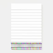 Cartoon Crayon Pattern Lined Post-it Klebezettel (Vorderseite)