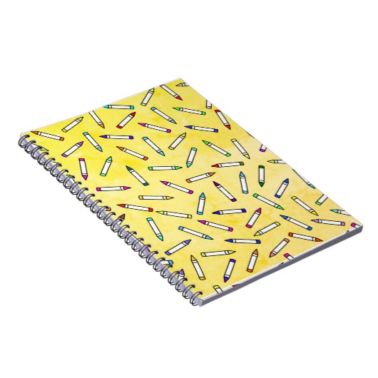 Cartoon Crayon Pattern Notizblock (Rechte Seite)