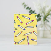 Cartoon Crayon Pattern Postkarte (Stehend Vorderseite)
