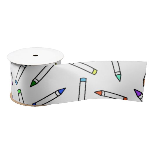 Cartoon Crayon Pattern Satinband (Spule)