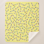Cartoon Crayon Pattern Sherpadecke (Vorderseite)