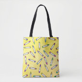 Cartoon Crayon Pattern Tasche (Vorderseite)