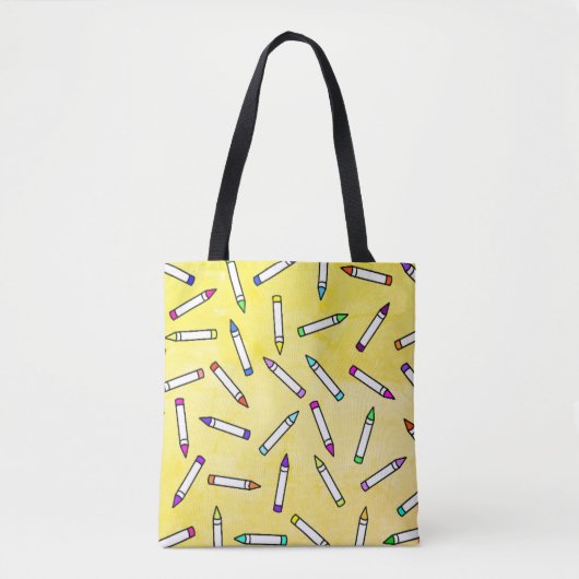 Cartoon Crayon Pattern Tasche (Vorderseite)