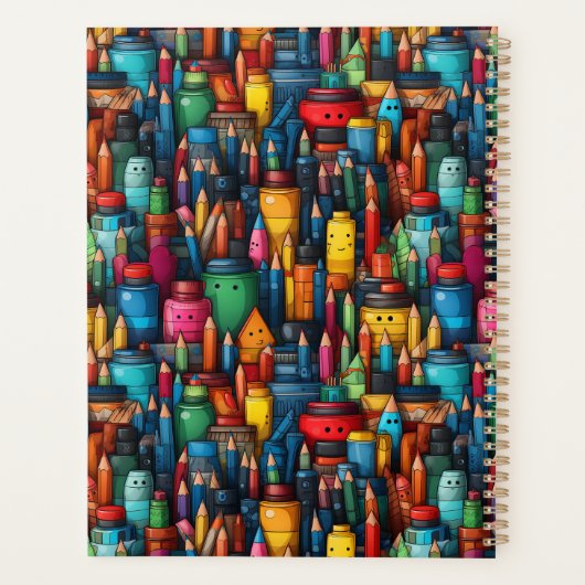 Cartoon Crayon Pen Pattern Planer (Rückseite)