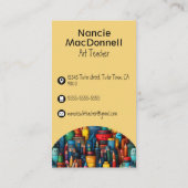 Cartoon Crayon Pen Pattern Visitenkarte (Rückseite)