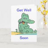 Cartoon Crocodile Karte (Gelbe Blume)