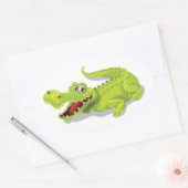 Cartoon Crocodile Ovaler Aufkleber (Umschlag)