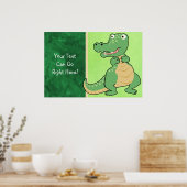 Cartoon Crocodile Poster Print (Küche)