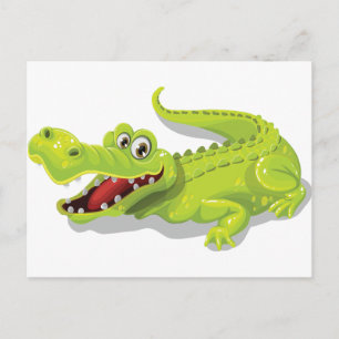 Cartoon Crocodile Postkarte