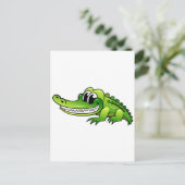 Cartoon Crocodile Postkarte (Stehend Vorderseite)