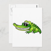 Cartoon Crocodile Postkarte (Vorne/Hinten)