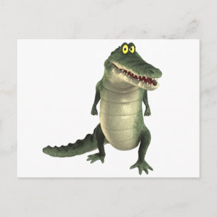 Cartoon Crocodile Postkarte