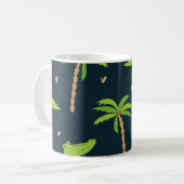 Cartoon Crocodiles: Alligator Palms Muster. Kaffeetasse (Vorderseite Links)