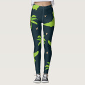 Cartoon Crocodiles: Alligator Palms Muster. Leggings (Vorderseite)