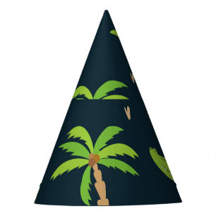 Cartoon Crocodiles: Alligator Palms Muster. Partyhütchen
