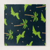 Cartoon Crocodiles: Alligator Palms Muster. Puzzle (Horizontal)