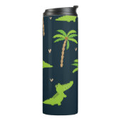 Cartoon Crocodiles: Alligator Palms Muster. Thermosbecher (Nach links gedreht)