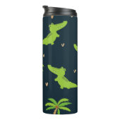 Cartoon Crocodiles: Alligator Palms Muster. Thermosbecher (Nach rechts gedreht)