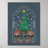 Cartoon Cross-Stitch HOGWARTS™ Weihnachtsfest Poster (Vorne)