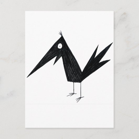 Cartoon Crow Postkarte (Vorderseite)