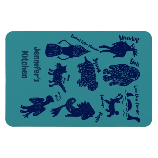 Cartoon Cryptids Cryptozoology Guide Personalisier Magnet (Horizontal)