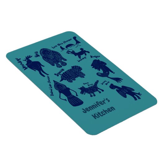 Cartoon Cryptids Cryptozoology Guide Personalisier Magnet (Rechte Seite)