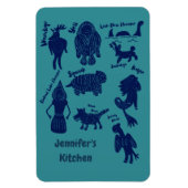 Cartoon Cryptids Cryptozoology Guide Personalisier Magnet (Vertikal)