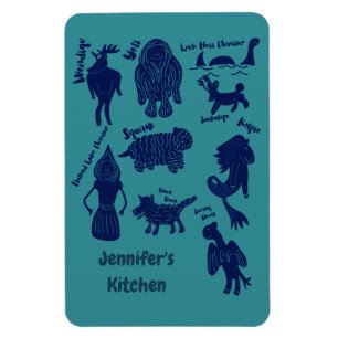 Cartoon Cryptids Cryptozoology Guide Personalisier Magnet